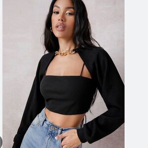 Gold Chain Black Raglan Sleeve